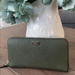 Kate Spade Dark Green Zip Around Wallet